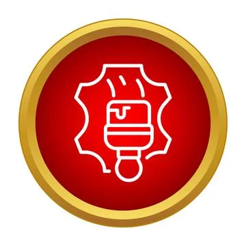 Leather processing brush icon representing craftsmanship and industry Stock Illustration