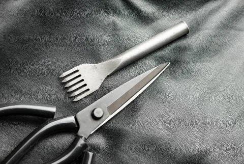Leather punch tool. Stock Photos