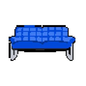 Leather reception sofa pixel art vector illustration Illustrazione stock