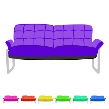Leather reception sofa vector cartoon graphic Ilustración de archivo