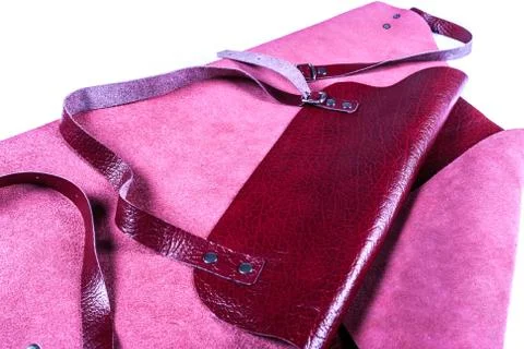 Leather red apron Stock Photos