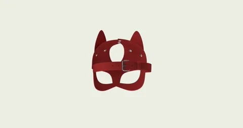 Leather red mask video Stock Footage 293725744