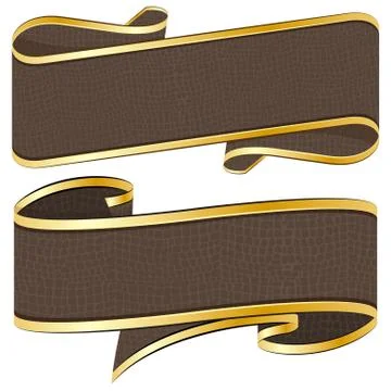 Leather  ribbon collection Illustrazione stock