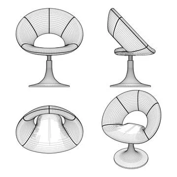 Leather Ring Armchair Vector Stock Illustration