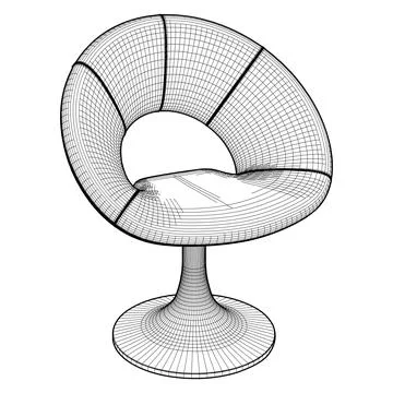 Leather Ring Armchair Vector Stock Illustration