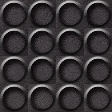 Leather rounded abstract blocks stacked for seamless background, surface blac Stock Illustration