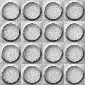 Leather rounded abstract blocks stacked for seamless background, surface whit Stock Illustration