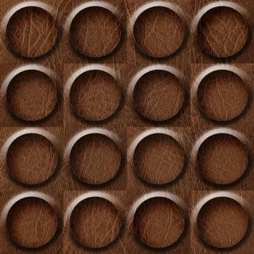 Leather rounded abstract blocks stacked for seamless background, surface brow Stock Illustration