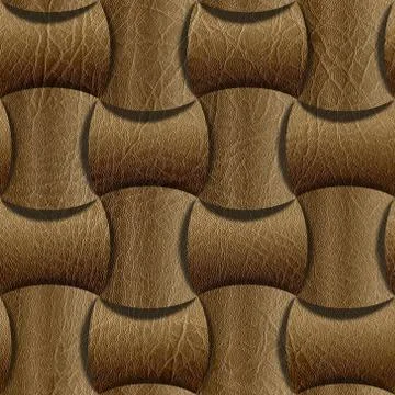 Leather rounded blocks stacked for seamless background, surface beige leather Stock Illustration
