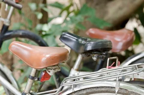 Leather  saddle Stock Photos