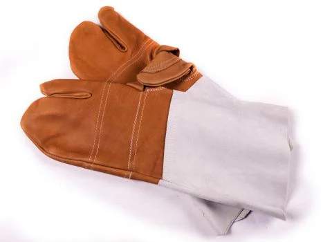 Leather safety work gloves Stock Photos