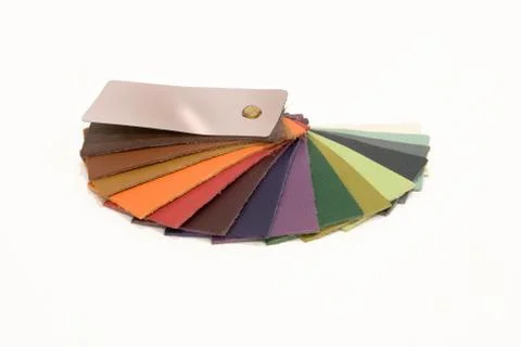 Leather sample colors catalogue Stock Photos