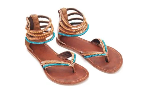 Leather sandals Stock Photos