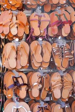 Leather sandals Stock Photos