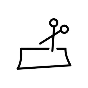 Leather scissors icon vector outline illustration Stock Illustration