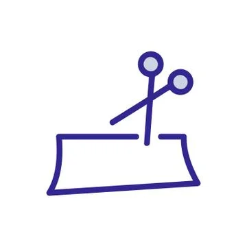 Leather scissors icon vector outline illustration Illustrazione stock