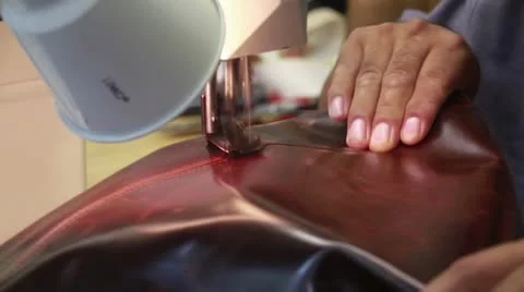Leather Sewing 2 Stock Footage 10799567