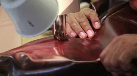 Leather Sewing1 Stock Footage 10799562