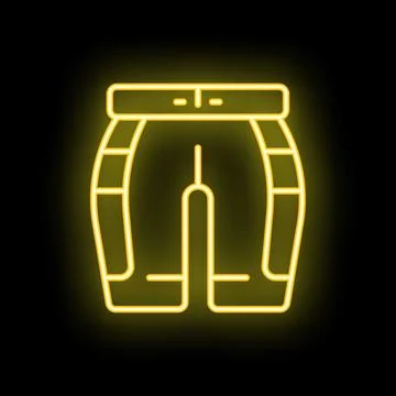 Leather shorts icon neon vector Stock Illustration