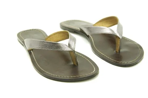 Leather slippers Stock Photos
