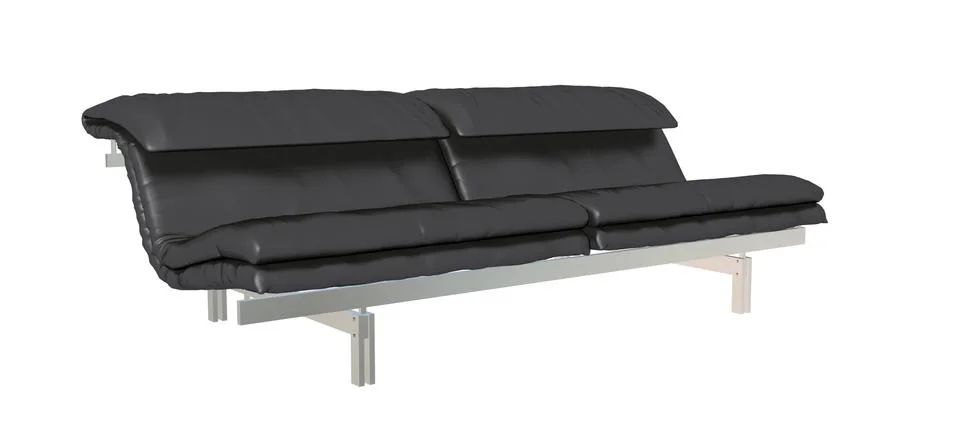 Leather sofa, 3D illustration Stock Illustration