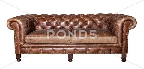 Leather sofa isolated Stock Photos