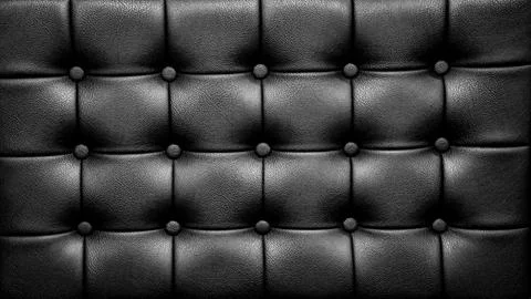 Leather Sofa Surface of Black Sofa Chair, Buttons on the Rexine Stock Photos