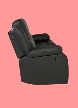 Leather soft sofa for interior isolated on pink background with clipping path Stock Photos