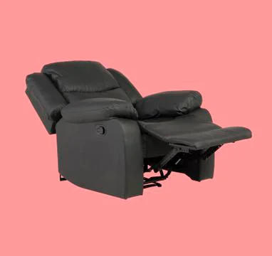 Leather soft sofa for interior isolated on pink background with clipping path Stock Photos
