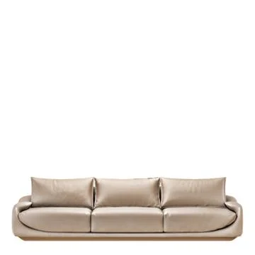 Leather soft sofa on a white background 3d Ilustração Stock