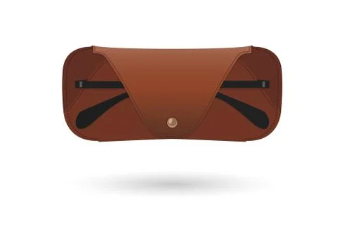 Leather spectacle case with eyeglasses Stock Illustration
