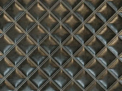 Leather square stitched black texture or background 스톡 일러스트