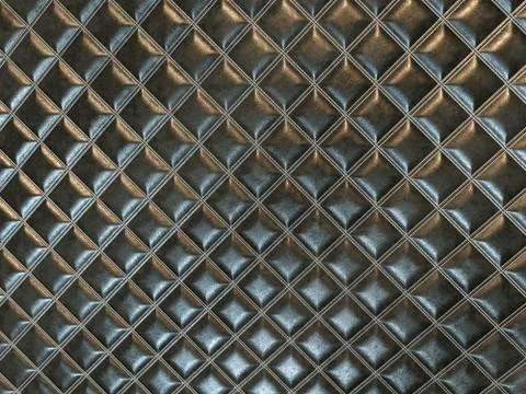 Leather square stitched black texture or background Stockillustratie