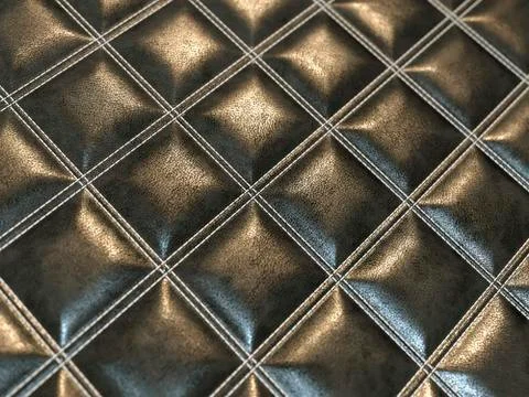 Leather square stitched black texture or background 스톡 일러스트
