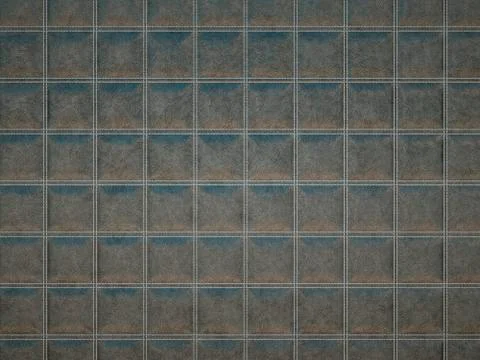 Leather square stitched grey texture or background Illustrazione stock