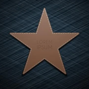 Leather star shape template on denim background Stock Illustration