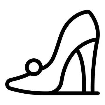 Leather stiletto icon outline vector. Voguish designer shoes collection Stock Illustration