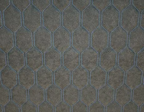 Leather stitched with blue hexagon or honecomb grey texture Illustrazione stock