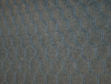 Leather stitched with blue hexagon or honecomb grey texture Stockillustratie