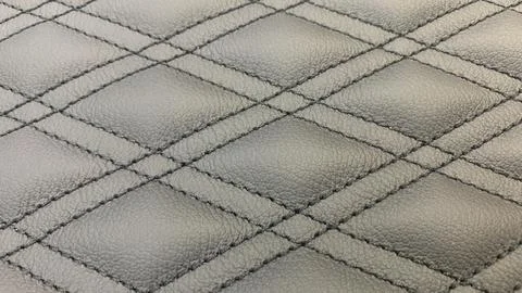 Leather stitched  with pattern, leather black texture or background Stock Photos