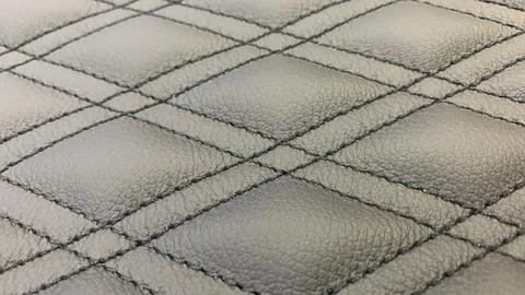 Leather stitched  with pattern, leather black texture or background Stock Photos
