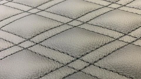 Leather stitched  with pattern, leather black texture or background Stock Photos