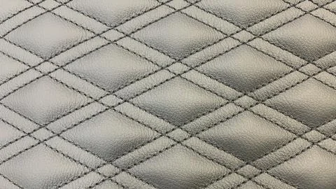 Leather stitched  with pattern, leather black texture or background Stock Photos