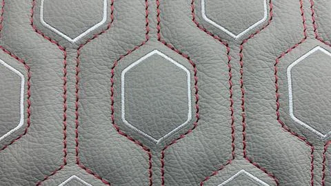 Leather stitched  with pattern, leather black texture or background Foto stock