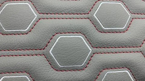 Leather stitched  with pattern, leather black texture or background Stock Photos