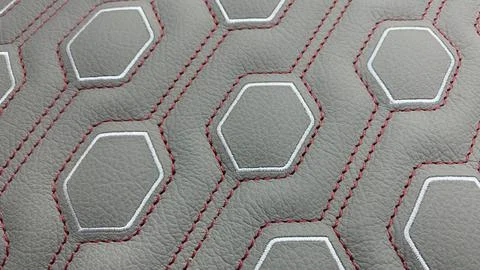 Leather stitched  with pattern, leather black texture or background Stock Photos