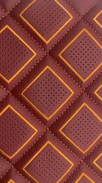 Leather stitched  with pattern, leather red  texture or background Stock Photos