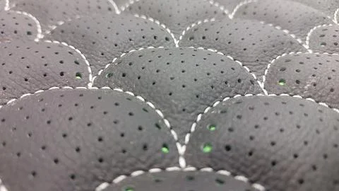 Leather stitched with perforated pattern, Stock Photos