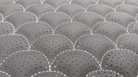 Leather stitched with perforated pattern, Stock Photos