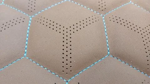 Leather stitched with perforated pattern, Stock Photos